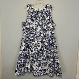 Blue and white floral dress
